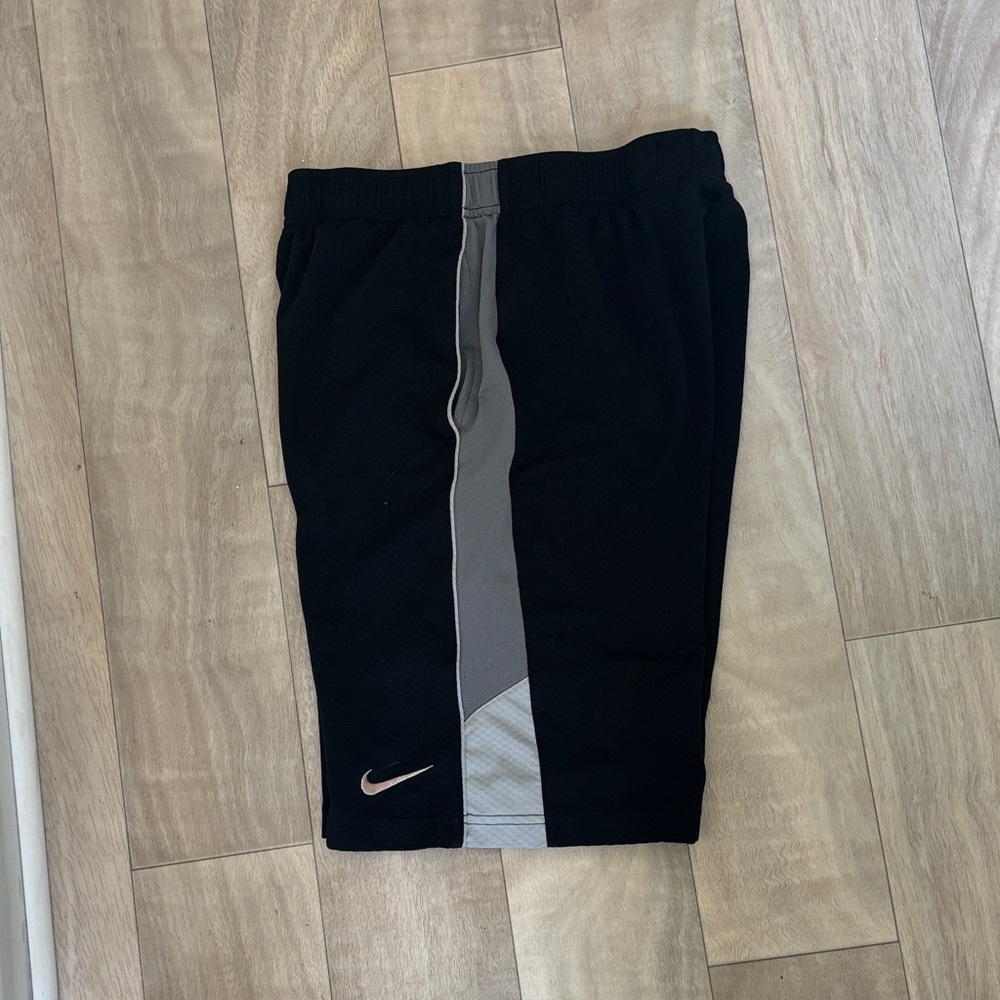 Nike Kids Black Shorts with Gray Stripe